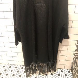 Jacket with fringe on bottom